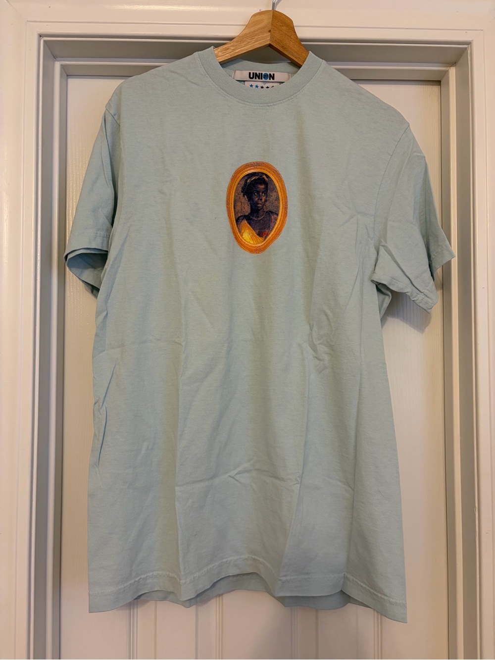 UNION X NOAH 'Dark Lady' Graphic Tee - Men's Shirt, Light Blue, Size Medium - Picture 3 of 6